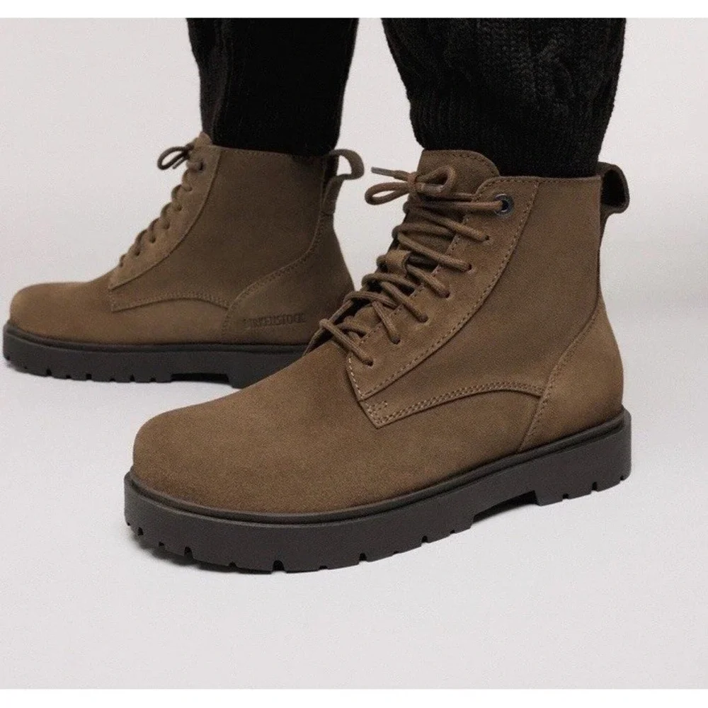 Birkenstock Highwood Lace Suede Leather Mid-Calf Chelsea boot Brown Men's 42